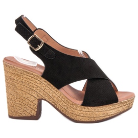 Anesia Paris Sandales légères à talons hauts noir