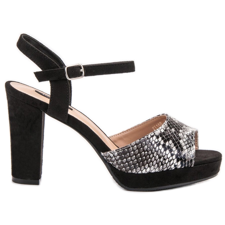 SHELOVET Sandales à imprimé serpent le noir