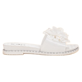 Kayla Tongs en caoutchouc blanc