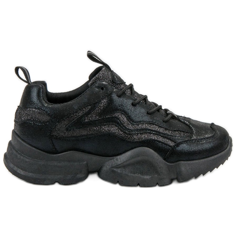 SHELOVET Baskets à paillettes le noir