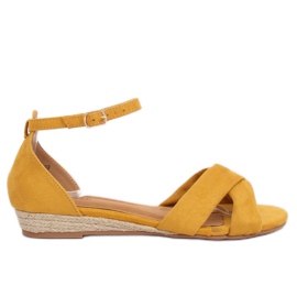 Sandales espadrilles jaunes 9R121 Jaune