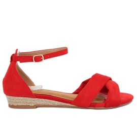 Sandales espadrilles rouge 9R121 Rouge