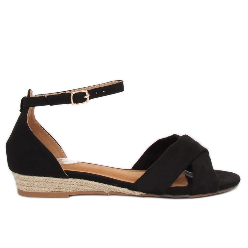 Espadrilles sandales noires 9R121 Noir le noir