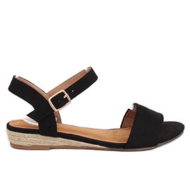 Espadrilles sandales noires 9R73 Noir