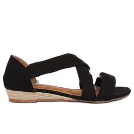 Espadrilles sandales noires 9R72 Noir
