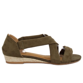 Sandales espadrilles vertes 9R72 Vert