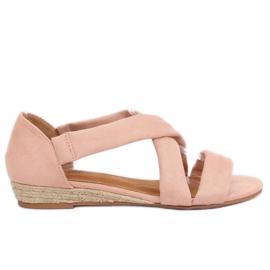 Sandales espadrilles roses 9R72 Rose