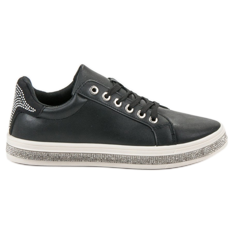 SDS Chaussures de sport avec zircone cubique le noir