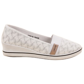 Ballerines textiles VINCEZA blanche
