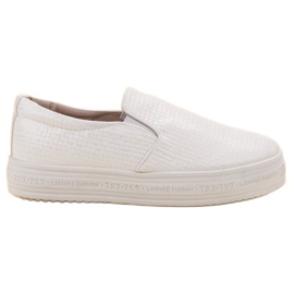 SHELOVET Slipons sur la plate-forme blanc