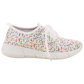 Bona Chaussures de sport à pois blanc