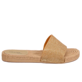 Chaussons dorés pour femmes JFF-V182 Doré