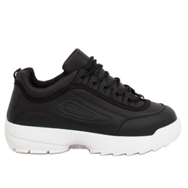 Chaussures de sport noires D1909 NOIR / BLANC