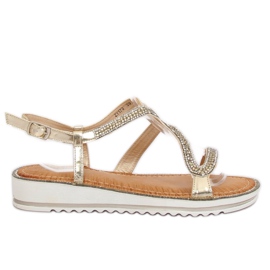 ZY178 L. Sandales asymétriques dorées
