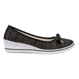 SHELOVET Ballerine compensée le noir