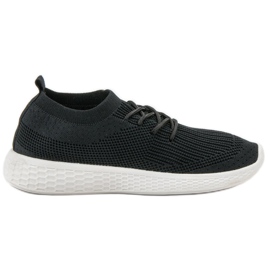 SHELOVET Chaussures de sport à enfiler le noir