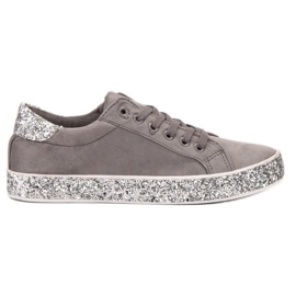 SHELOVET Baskets à semelle pailletée gris