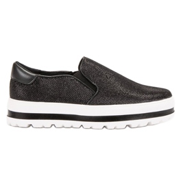 SHELOVET Slipons légers sur la plate-forme noir