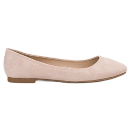 Small Swan Ballerines en daim beiges