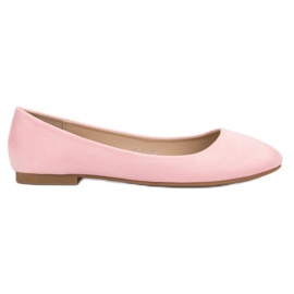 Small Swan Ballerines en daim roses