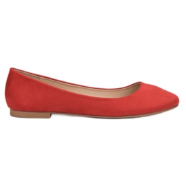 Small Swan Ballerines en daim rouge