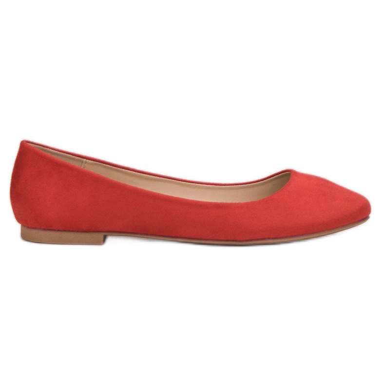 Small Swan Ballerines en daim rouge