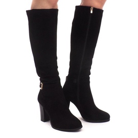Bottines En Daim On A Bar KSL008 Noir