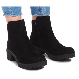 Bottines en daim JH561 Noir le noir