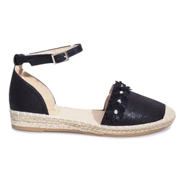 Espadrilles noires à fleurs Favara