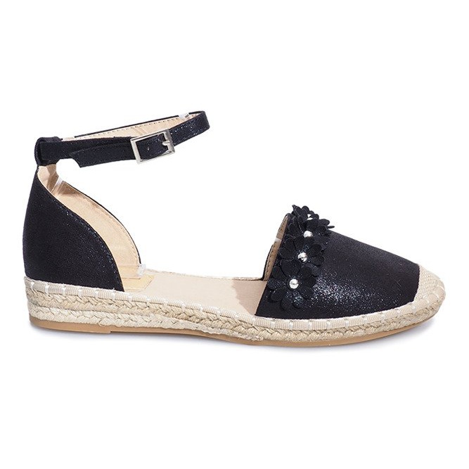 Espadrilles noires à fleurs Favara le noir