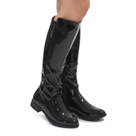 Boots laquées noires W-92