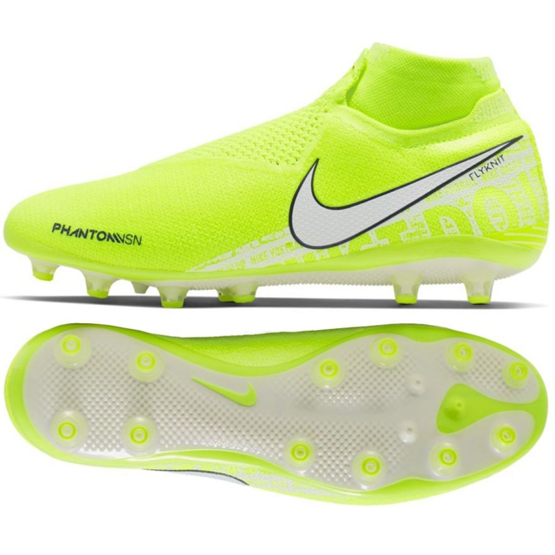 Nike Phantom Vsn Elite Df Ag Pro M AO3261-717 chaussures de football jaune jaune