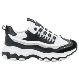 Small Swan Baskets à paillettes blanc noir