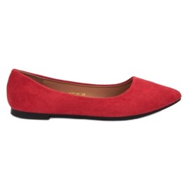 JESSY ROSS Ballerines en daim rouge