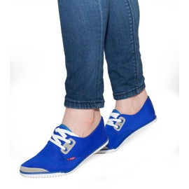 Baskets à lacets bleues en lycra CC8518