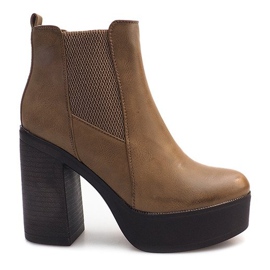 Bottines À Talons Avec Un Élastique E4863 Kaki vert