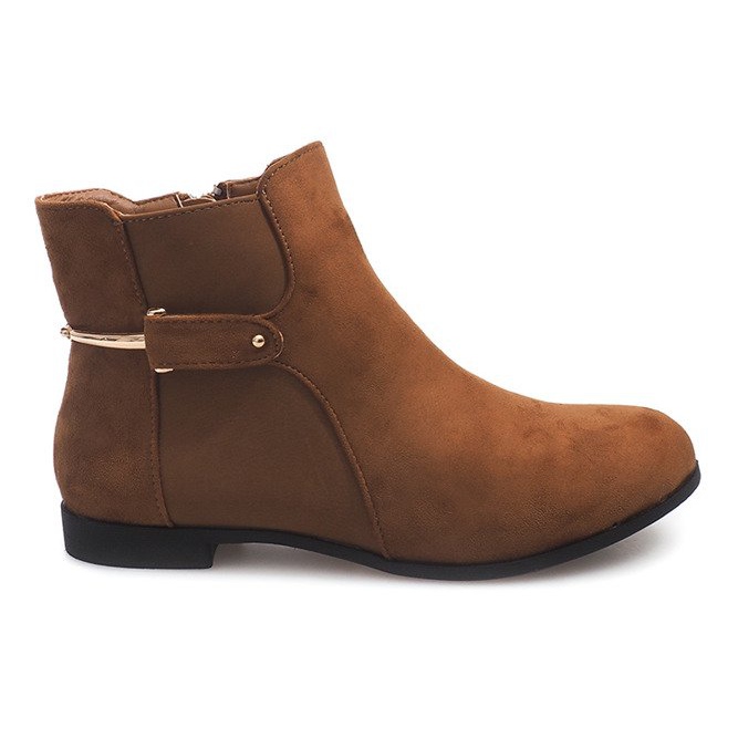 Bottines en daim avec élastique 3670 Camel brun
