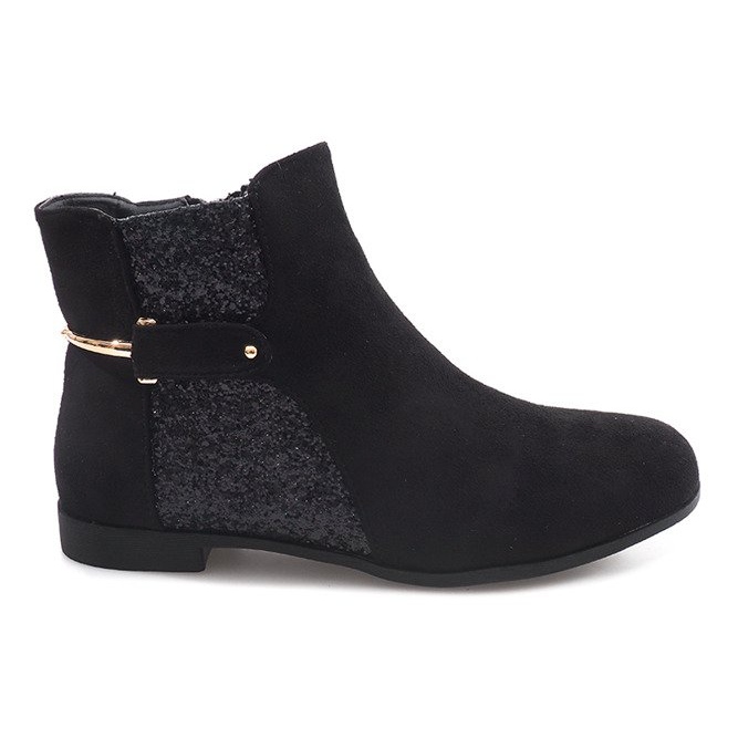 Bottines En Daim Avec Bande Élastique 3670-3 Noir le noir