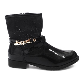 Boots Ajourées Galoches Laquées ZH650 Noir