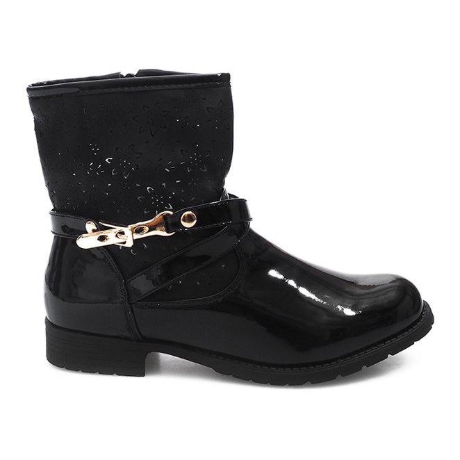 Boots Ajourées Galoches Laquées ZH650 Noir le noir