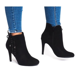 Bottines En Daim Sur Une Barre 66-98 Noir le noir