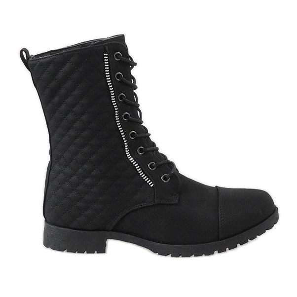 Bottines matelassées noires B01 le noir
