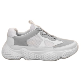 SHELOVET Baskets blanches à la mode gris