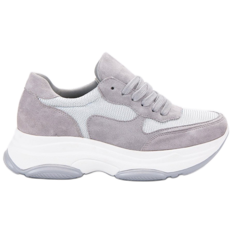 Ideal Shoes Baskets gris clair Ideal Shoes Baskets gris clair