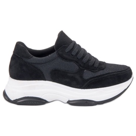 Ideal Shoes Baskets noires claires le noir