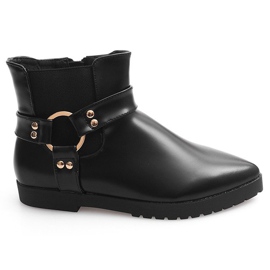 Bottes élégantes chaudes avec boucle HW14 Noir le noir