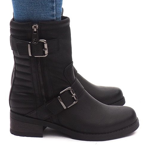 Bottes Chaudes Avec Boucle 14A7181 Noir le noir
