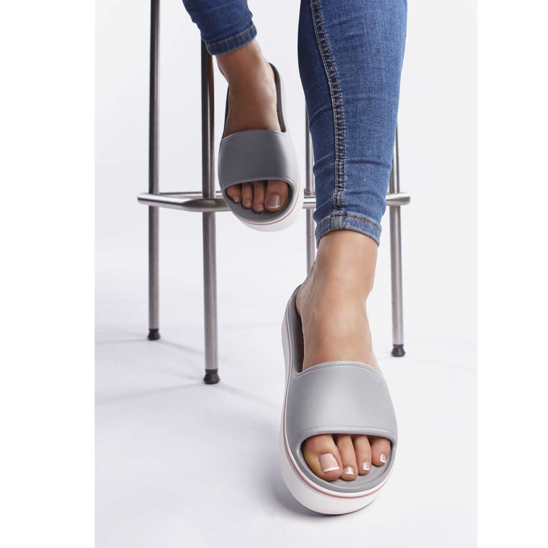 Crocs Crocband Platform Slide 04M Gris Clair Rose