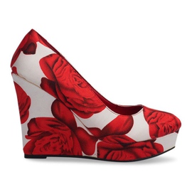 Escarpins Laqués Sur Compensée 2011-40 Rouge blanc