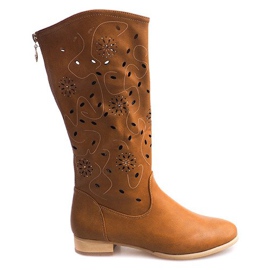 Boots ajourées TLT1301 Camel brun